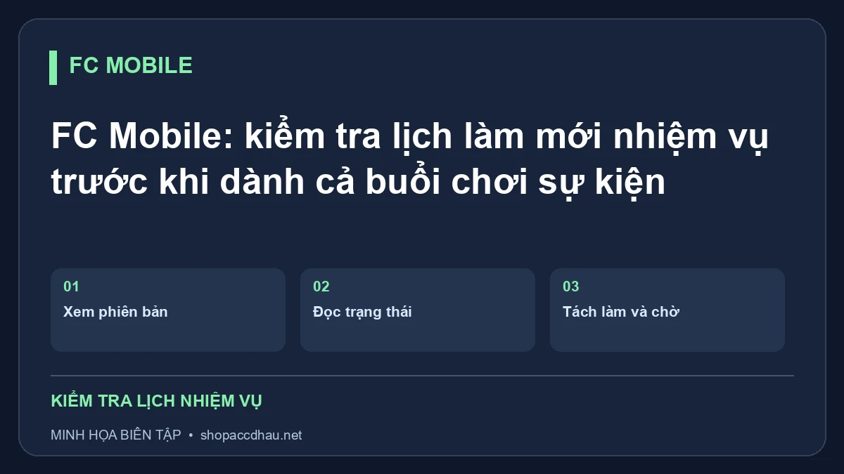 FC Mobile: kiểm tra lịch làm mới nhiệm vụ trước khi dành cả buổi chơi sự kiện