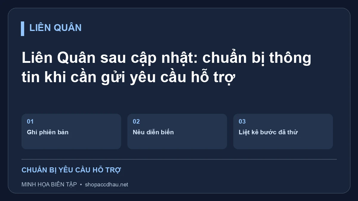 Liên Quân sau cập nhật: chuẩn bị thông tin khi cần gửi yêu cầu hỗ trợ